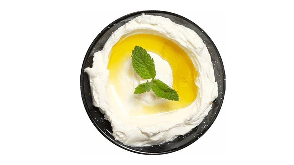 Labneh with thyme and olives plate  